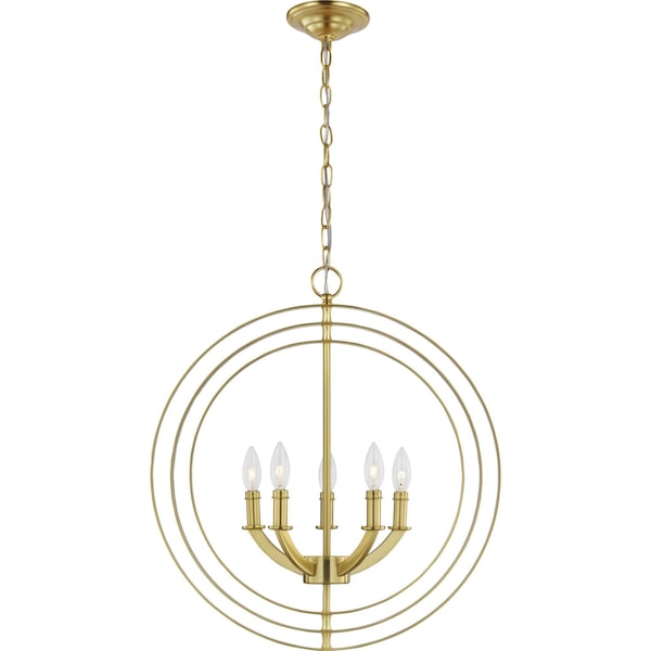 Equinox Collection Satin Brass Five-Light Sphere Pendant